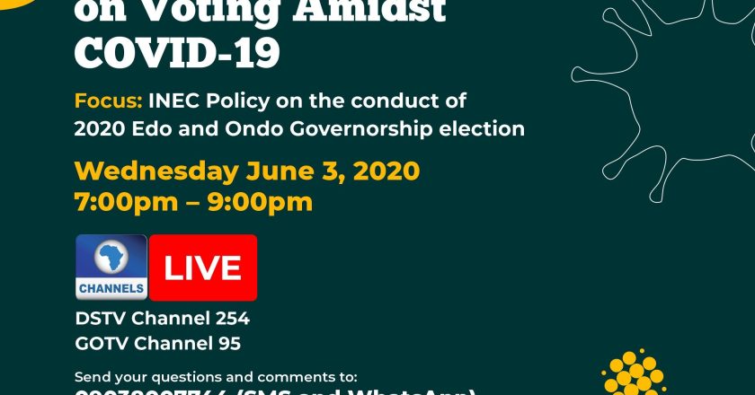 2020 Edo and Ondo governorship elections: Civil society groups host Live TV and virtual citizens’ townhall on Voting Amidst COVID-19