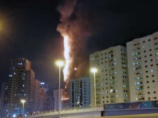 48-storey building gutted by fire in UAE (Video)