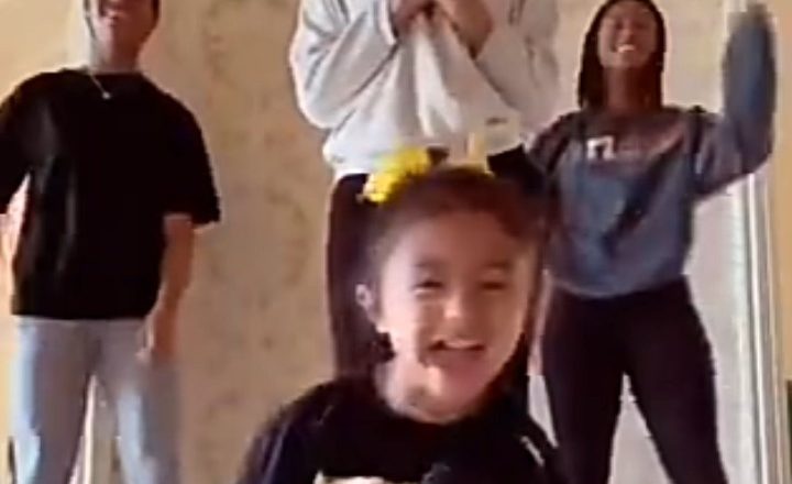 Adorable moment Kobe Bryant's third daughter, Bianka Bella crashes big sister, Natalia's Tik Tok video