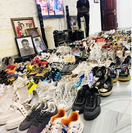 Impressive Shoe Collection Displayed by Akpororo