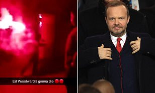 Angry fans launch fireworks and smoke bombs at Manchester United chief Ed Woodward's £2m mansion (photos)