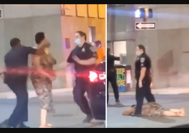 Baltimore cop is suspended after knocking out a black woman who punched his white colleague twice in the head (Video)