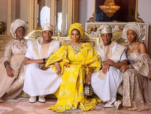 Shade Okoya and her Kids in a Stunning Photo