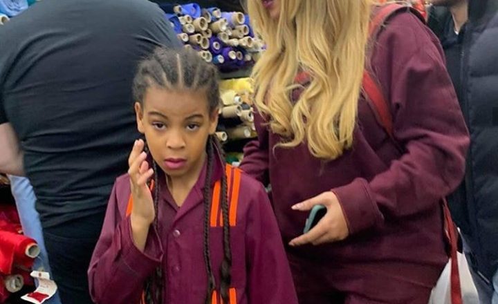 Beyonce and Blue Ivy seen wearing matching Adidas X Ivy Park gear as they go shopping at Mood Fabrics in NYC (Photos/video)
