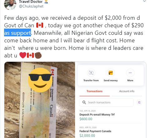 Appreciation to the Canadian Government – Nigerian Resident