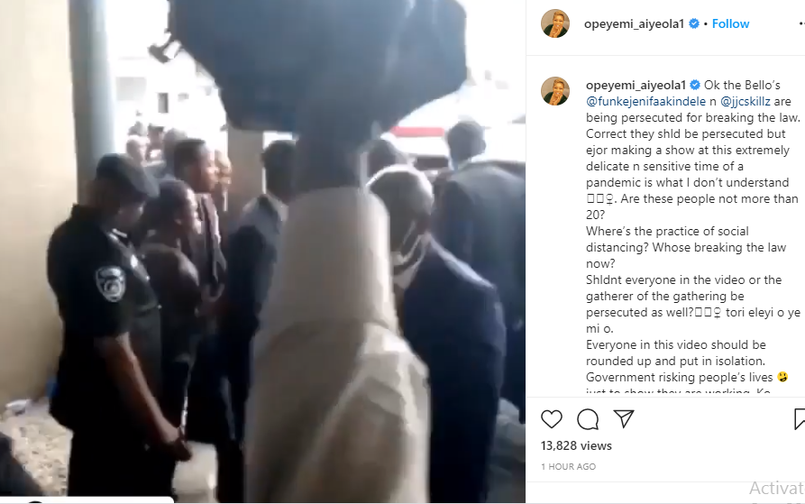 Celebrities call for the arrest of journalists and security operatives swarming around Funke Akindele and JJC Skillz during their court arraignment (video)