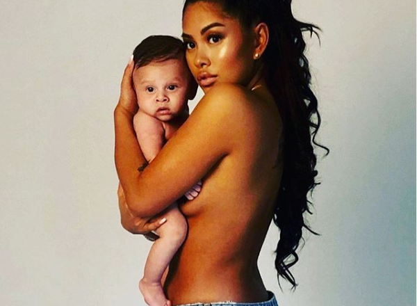 Chris Brown’s Babymama Ammika Harris and Son, Aeko, Featured in Topless Photo Shared by Singer