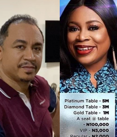 Daddy Freeze criticizes singer Sinach for her show that costs 5 million Naira for a table