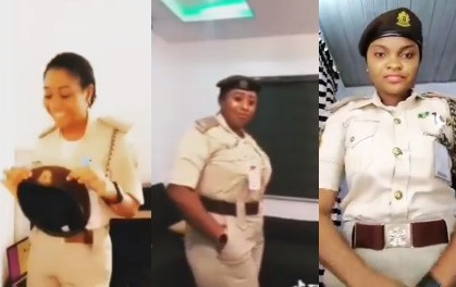 Female officers of the Nigeria Immigration Service queried for partaking in #Bopdaddychallenge (Video)