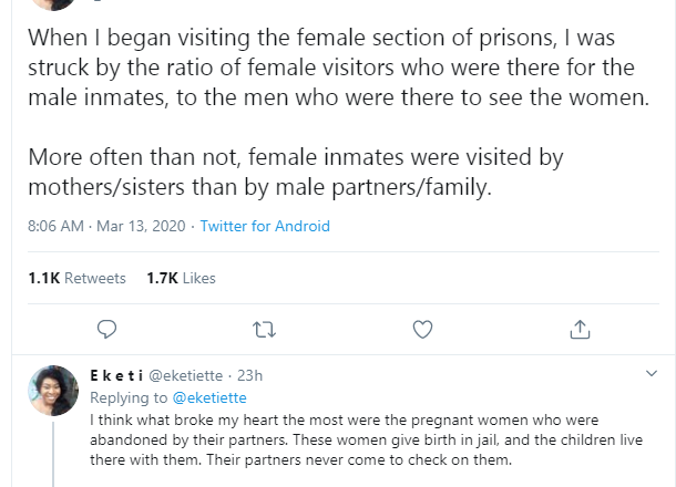 Twitter User Highlights Gender Disparity in Family Support for Prisoners
