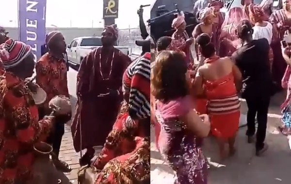 First videos from traditional wedding of Actor Emmanuel Ikubese and Anita Adetoye