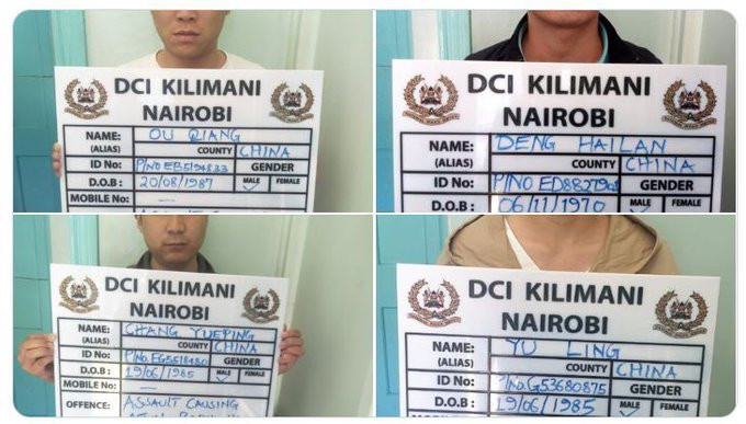 Arrest of Four Chinese Nationals Following Video of One Assaulting Kenyan Waiter in Nairobi