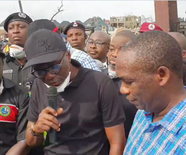 Gov. Sanwo-Olu visits scene of Abule Ado explosion; sets up N2bn relief fund for victims (video)