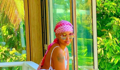 Check out Huddah Monroe’s latest photos in one-piece skimpy swimwear