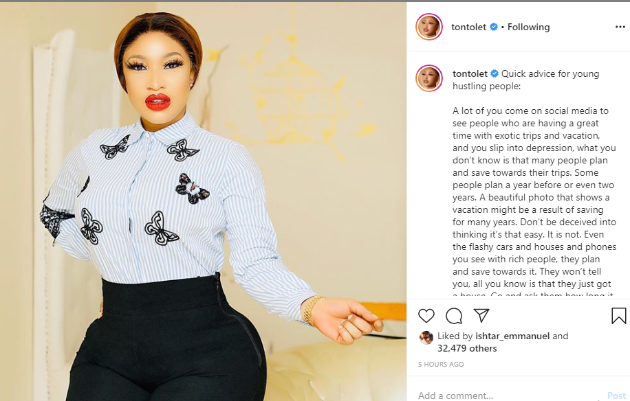 It’s never really too rosy for people as it seems on social media - Tonto Dikeh