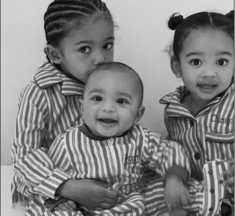 Kim Kardashian shares a sweet photo of her three youngest children posing together 