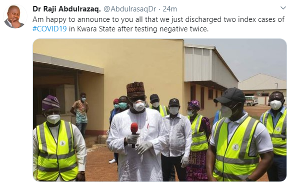Kwara state discharges 2 #COVID19 patients