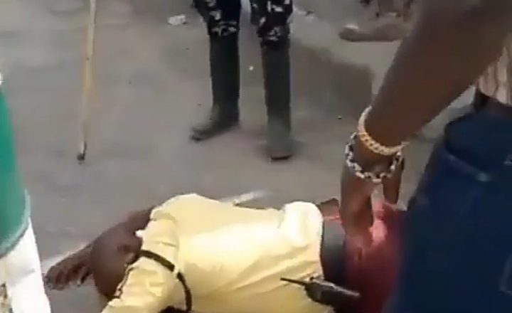 Shocking Video: LASTMA Official Brutally Attacked by Police Officer in Apapa