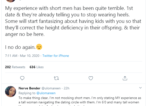 My experience with dating short men has been quite terrible – Nigerian Twitter user recounts
