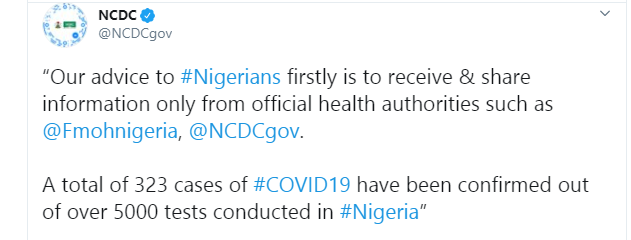 NCDC reveals how many Coronavirus tests it has conducted in Nigeria 
