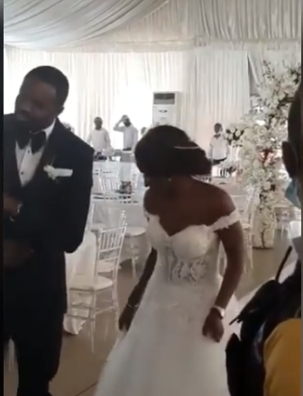 Nigerian couple dance into their wedding reception with no guest amid increased cases of coronavirus (video)