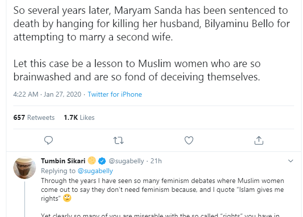 Nigerian feminist mocks Muslim women who want to remain the only wife 'even though Islam allows men to marry 4 wives'