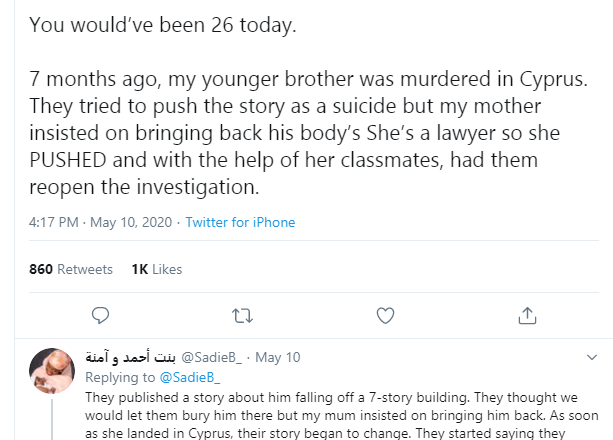 Nigerian lady narrates how her brother was ''murdered'' in Cyprus and the alleged attempt to cover it up