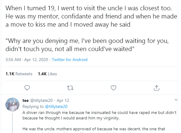 Nigerian woman shares her encounter with an uncle who had expectations of her virginity