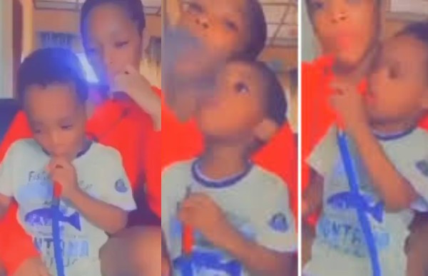 Nigerian lady who was seen smoking shisha with her little son has been found; says her father has banned her from coming to his house over the video (video)