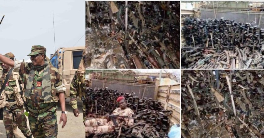 Nigerian Troops Salute Chadian President as He Leads Them to Battle Boko Haram; Massive Cache of Arms Recovered (See Videos and Photos)