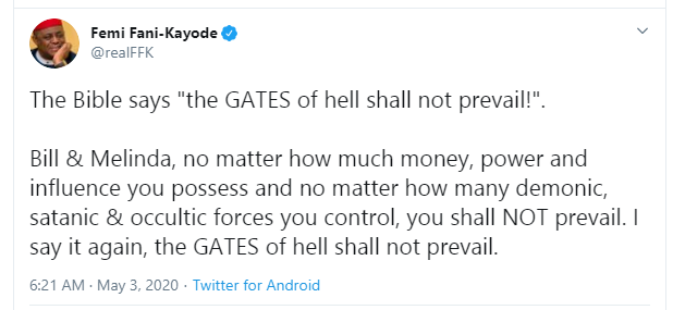 Femi Fani-Kayode's Criticism of Bill and Melinda Gates