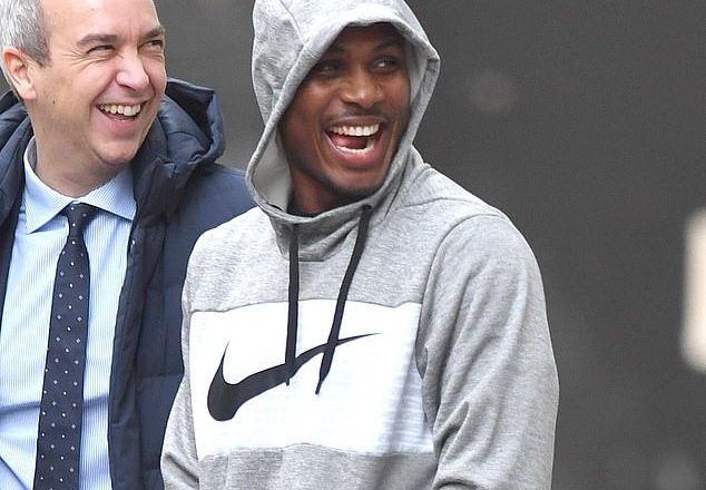 Odion Ighalo spotted leaving Manchester hotel with a smile after sealing move to Man United (photos)