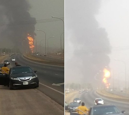 Petrol station gutted by fire in Abuja (photos/video)
