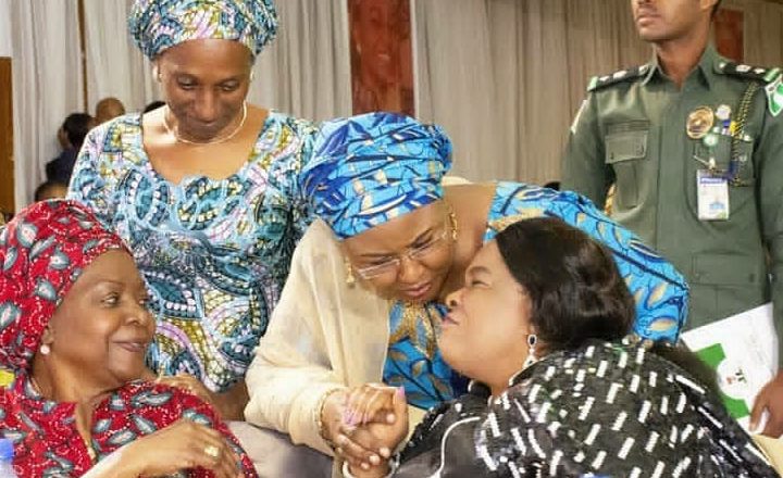 First Ladies Aisha Buhari and Patience Jonathan Spotted Together in Abuja