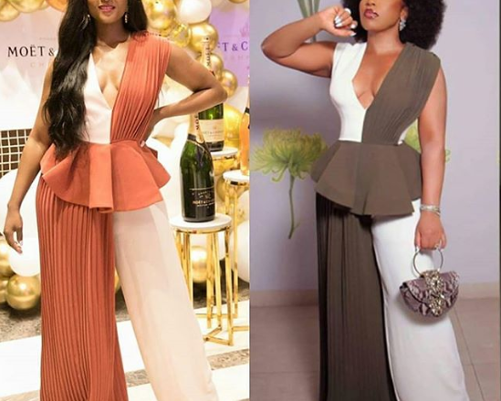 Comparing Rita Dominic and Osas Ighodaro in Two-Toned Jumpsuits