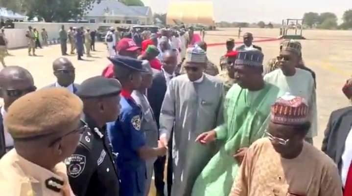 President Buhari pays sympathy visit to Borno state over fresh Boko Haram attack (video)