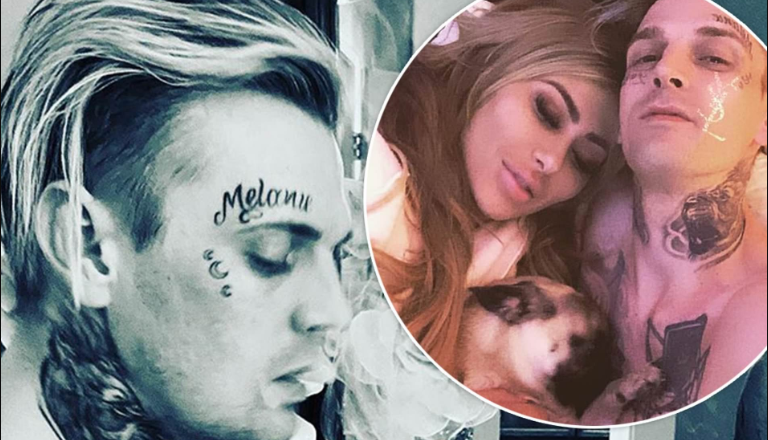 <article>
  Rapper, Aaron Carter calls face tattoo of his pregnant ex-girlfriend’s name a ‘mistake’ and questions paternity (Photos)
