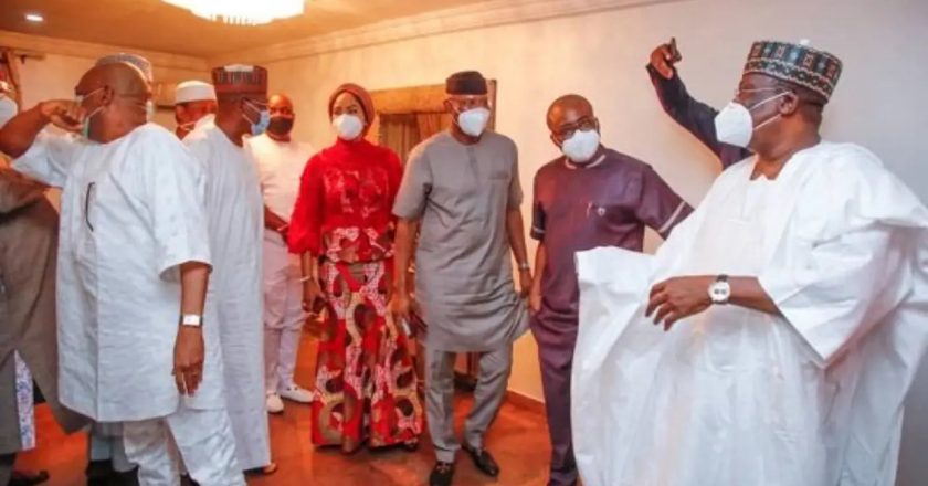Senate President Lawan and others visit Orji Uzor Kalu after his release from Kuje prison (photos)
