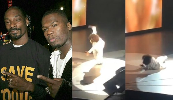Snoop Dogg and 50 Cent mock Oprah Winfrey after she fell on stage while speaking on 'balance' (video)