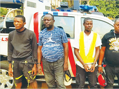 Police arrest suspects for extorting motorists using POS machines
