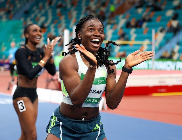 Nigerian stars shine at New Balance Indoor Grand Prix as Amusan