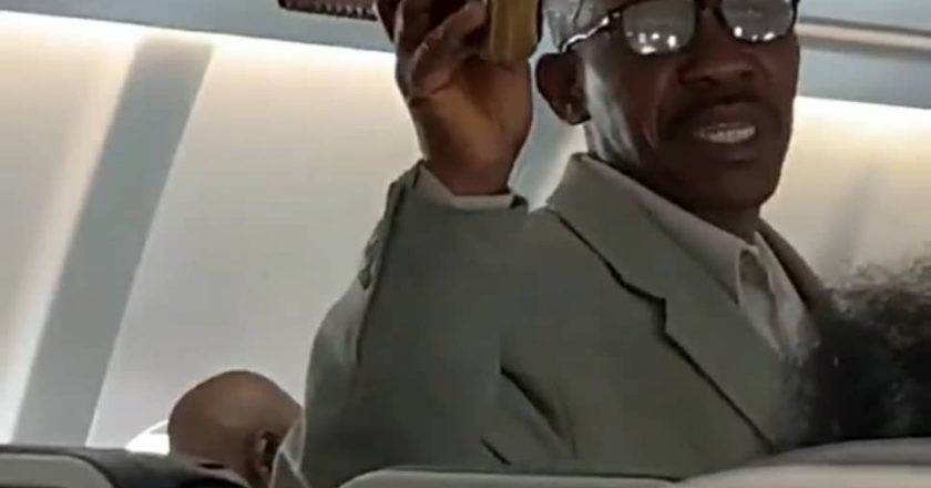 Trending video of an African man preaching the gospel onboard a flight