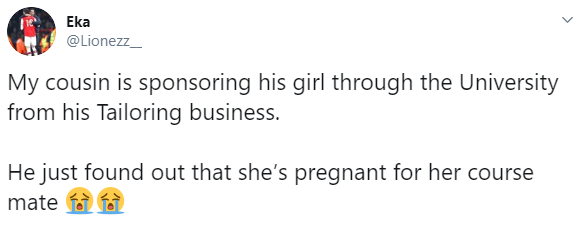 Shocking Twitter Tale: Man Discovers His Sponsored University Girlfriend Is Pregnant for Another Man