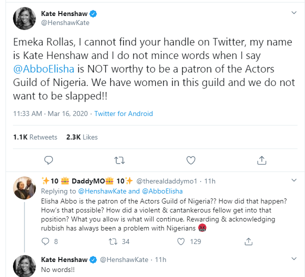 Kate Henshaw Twitter Call Out