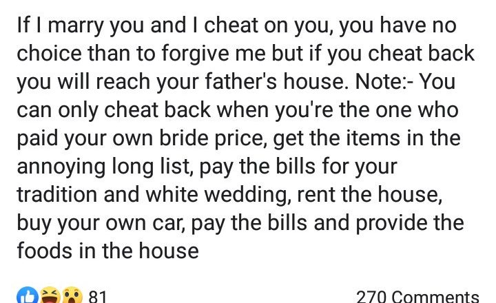 “A Nigerian Man Sets the Rules for Cheating in His Marriage