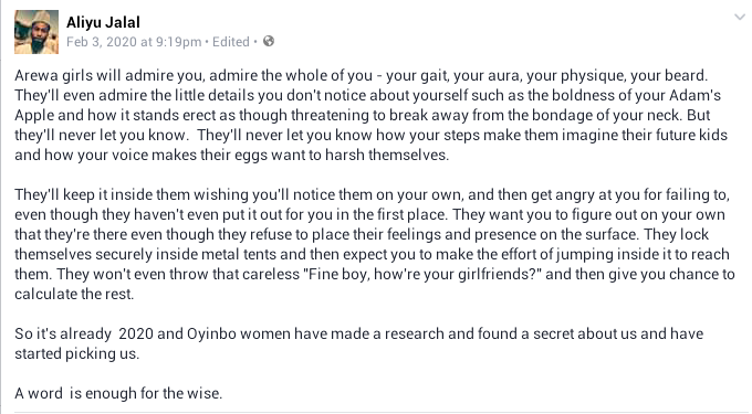 "They lock themselves inside metal tents and expect you to make the effort of jumping inside it to reach them" Muslim man takes a dig at Arewa women