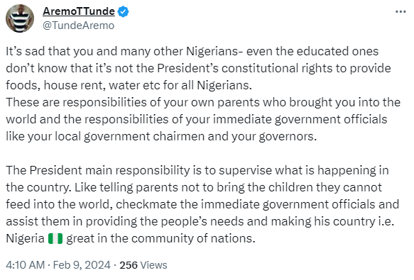 Water, house rent, others are not the constitutional responsibilities of the President - Fashola tackles Nigerians for asking for too much from Mr President