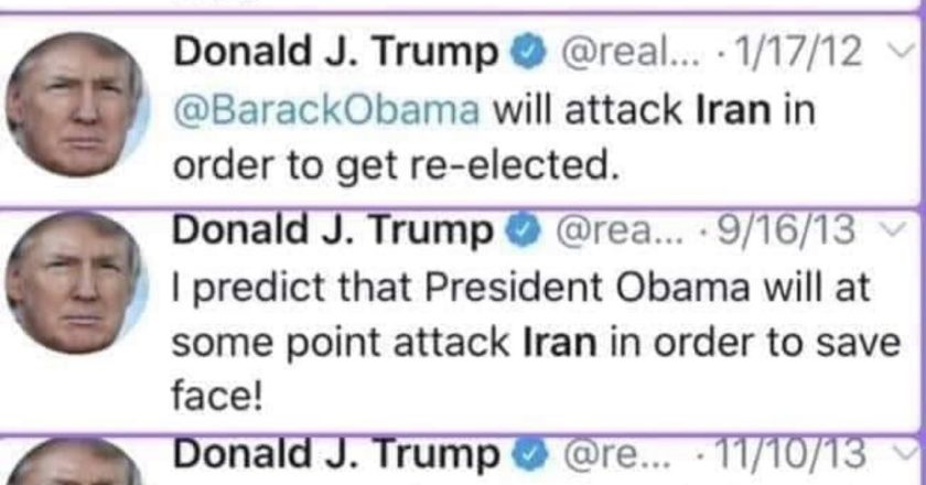 Discover old tweets from Donald Trump claiming Obama would start a war with Iran to secure re-election