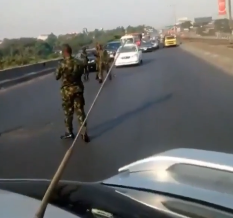 Nigerian cadets cause traffic jam on expressway, say ‘civilians can’t do anything’ (video)