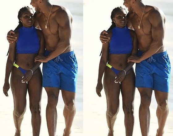 Anthony Joshua Spotted Shirtless with a Female Companion at Barbados Beach (Photos)